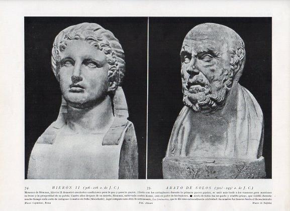 LAMINA V09897: Bustos de Hieron II y Arato de Solos