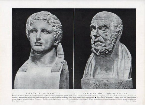 LAMINA V09897: Bustos de Hieron II y Arato de Solos