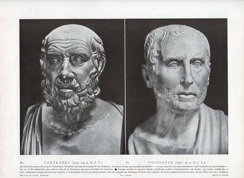 LAMINA V09899: Bustos de Carneades y Posidonio