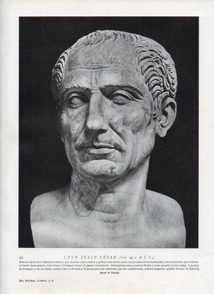 LAMINA V09906: Busto de Cayo Julio Cesar en Museo de Napoles