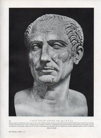 LAMINA V09906: Busto de Cayo Julio Cesar en Museo de Napoles
