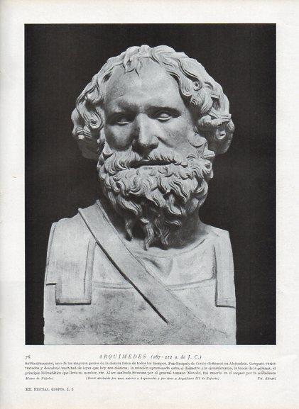 LAMINA V09898: Busto de Arquimedes, Museo de Napoles