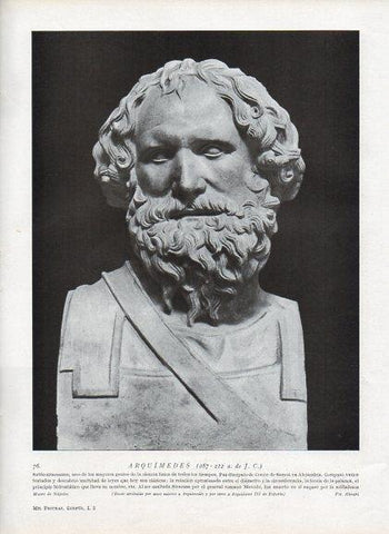 LAMINA V09898: Busto de Arquimedes, Museo de Napoles
