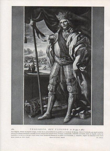 LAMINA V09938: Teodorico Rey Visigodo, por Felix Castelo