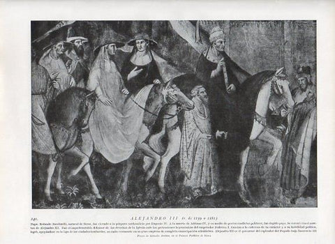 LAMINA V09966: Alejandro III, fresco de Spinello Aretino
