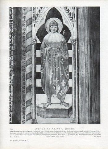 LAMINA V09970: Luis IX de Francia, fresco de Giotto