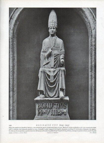 LAMINA V09975: Estatua de Bonifacio VIII, por Andrea Pisano