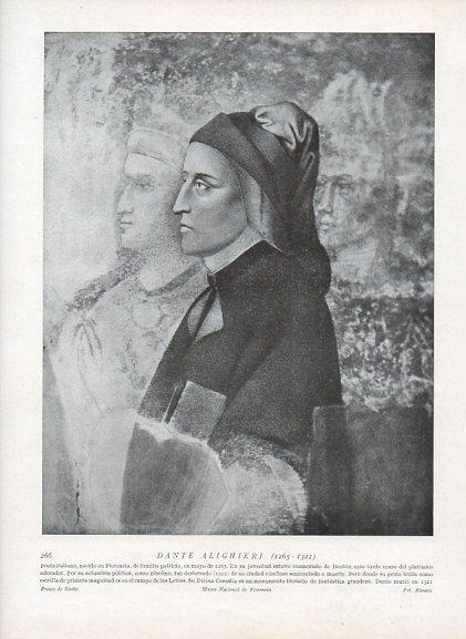 LAMINA V09978: Dante Aliguieri, por Giotto