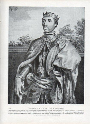 LAMINA V09983: Pedro I de Castilla, grabado