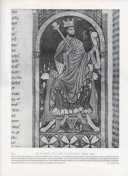 LAMINA V09964: Alfonso VII de Castilla, miniatura del Tumbo A
