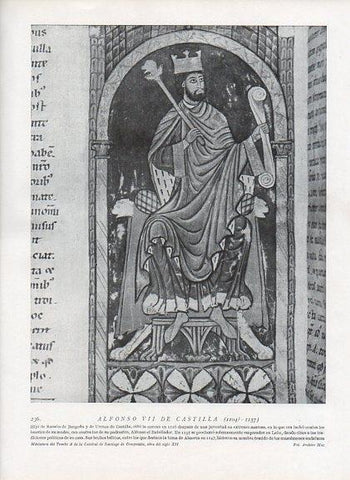 LAMINA V09964: Alfonso VII de Castilla, miniatura del Tumbo A