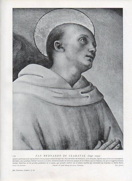 LAMINA V09962: San Bernardo de Claraval, fresco de Perugino
