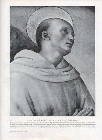 LAMINA V09962: San Bernardo de Claraval, fresco de Perugino