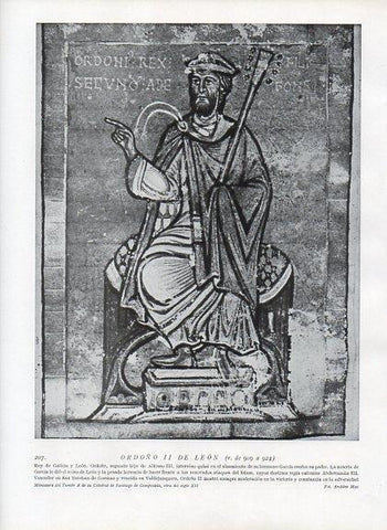 LAMINA V09950: Ordoño II de Leon, miniatura del Tumbo A Catedral de Santiago