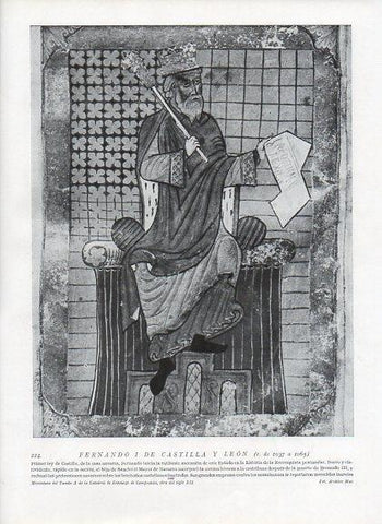 LAMINA V09958: Fernando I de Castilla y Leon, miniatura del Tumbo A