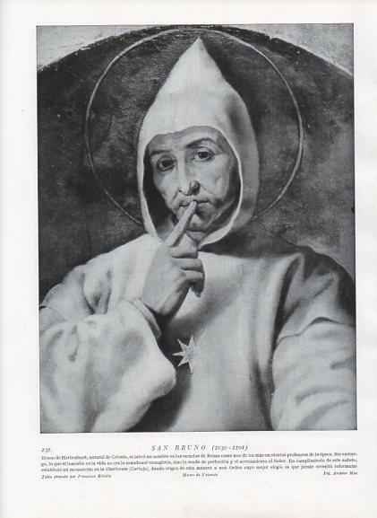 LAMINA V09961: San Bruno, tabla por Francisco Riballa