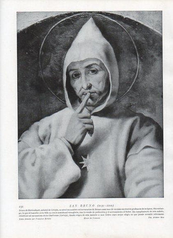LAMINA V09961: San Bruno, tabla por Francisco Riballa