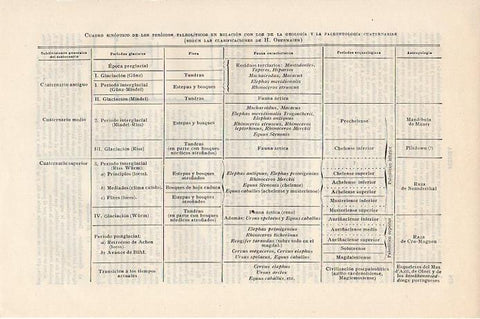 LAMINA V09391: Periodos Paleoliticos según Obermaier