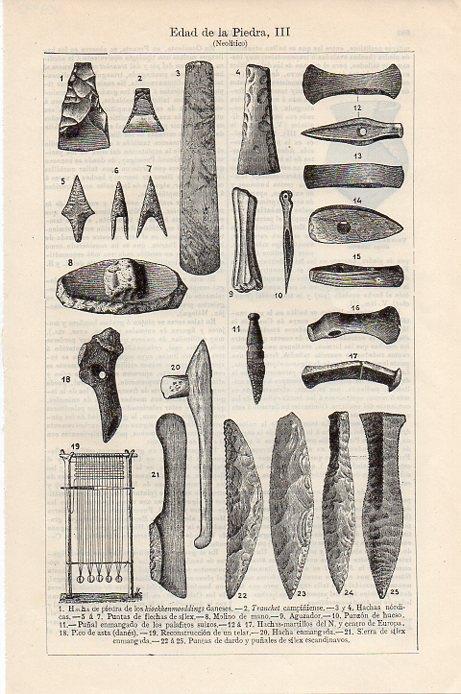 LAMINA V09392: Utensilios del Neolitico