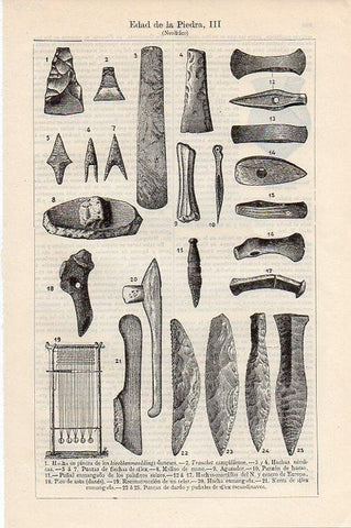 LAMINA V09392: Utensilios del Neolitico