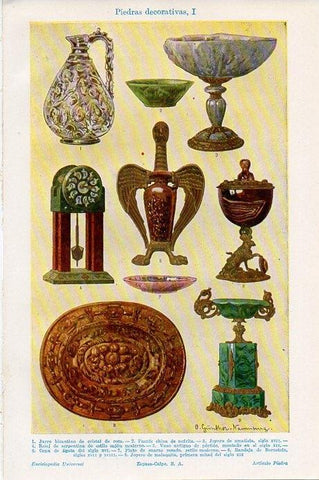 LAMINA V09387: Objetos con piedras decorativas