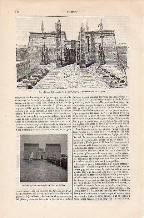 LAMINA V09448: Los pilonos del templo de Luxor por Chipiez