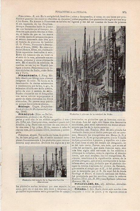 LAMINA V09456: Pinaculos y piñones de la Catedral de Milan