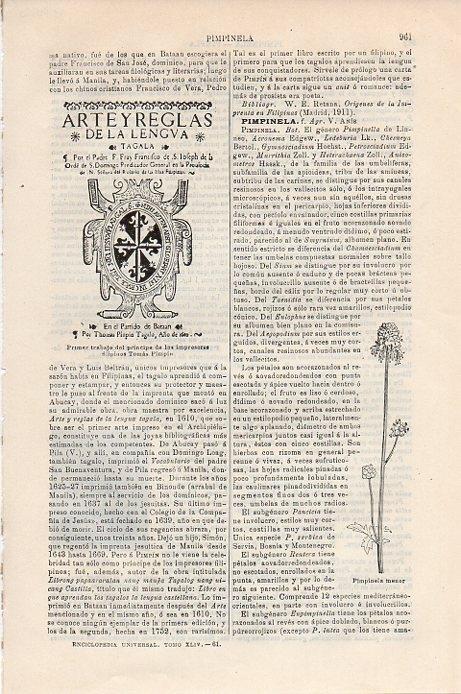 LAMINA V09453: Primer trabajo del principe de los impresores filipinos Tomas Pimpin
