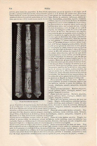 LAMINA V09425: Piezas de artilleria menuda