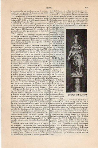 LAMINA V09439: Imagen en plata de Nuestra Señora del Pilar