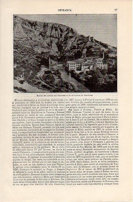 LAMINA V09285: Ruinas del castillo del Petrarca