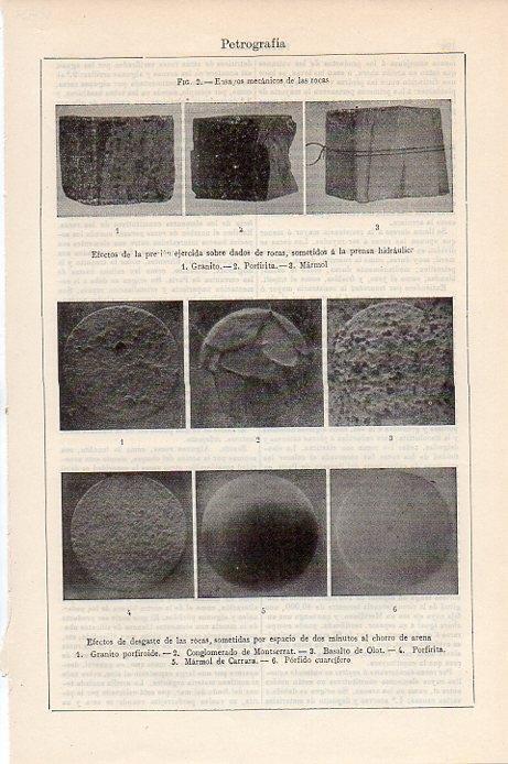LAMINA V09291: Petrografia, desgaste de las rocas