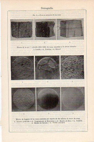 LAMINA V09291: Petrografia, desgaste de las rocas