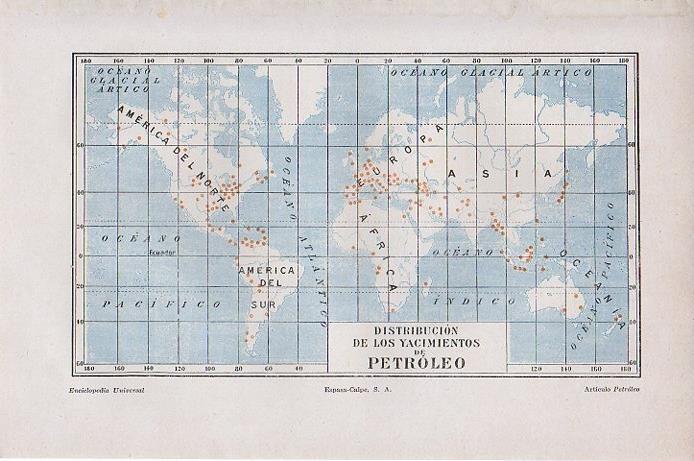 LAMINA V09304: Mapa de yacimientos de petroleo en el mundo