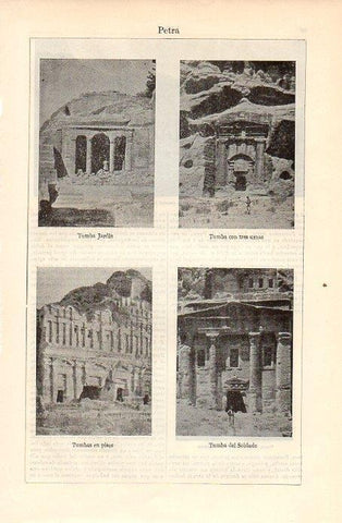 LAMINA V09280: Tumbas en Petra, Jordania