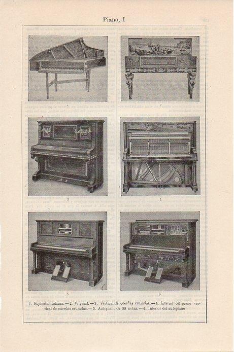 LAMINA V09341: Tipos de piano