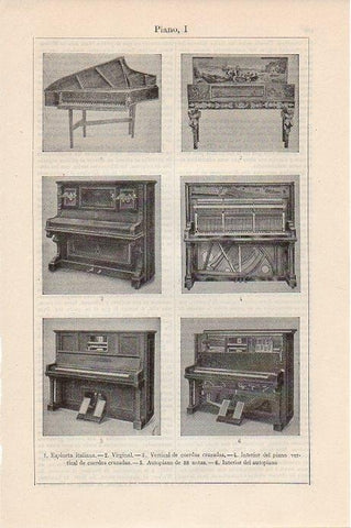 LAMINA V09341: Tipos de piano