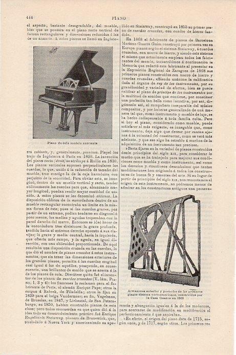 LAMINA V09344: Armazones de piano por la Casa Guarro en 1808