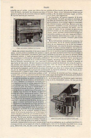 LAMINA V09345: Piano de media cola automatico