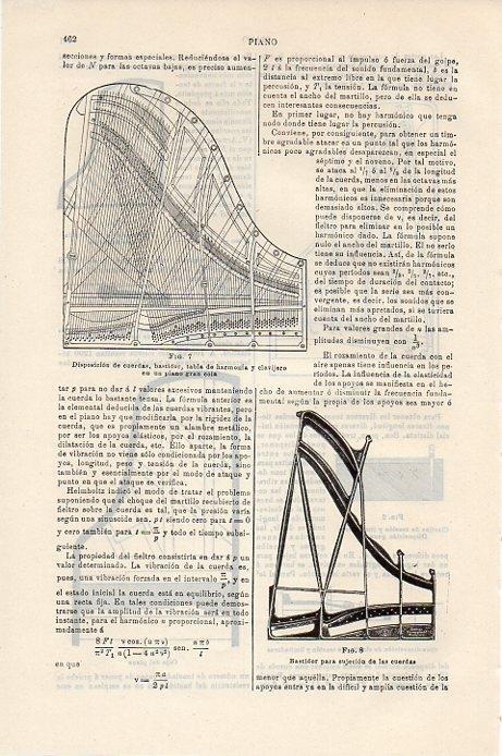LAMINA V09349: Estructura de un piano de gran cola