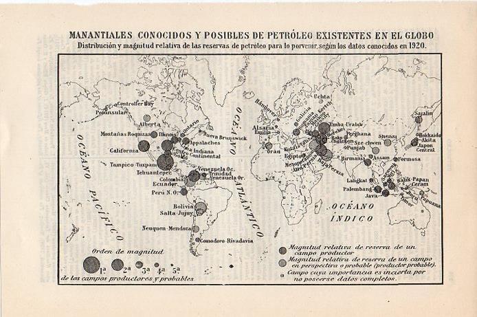 LAMINA V09313: Mapa manantiales de petroleo en 1920