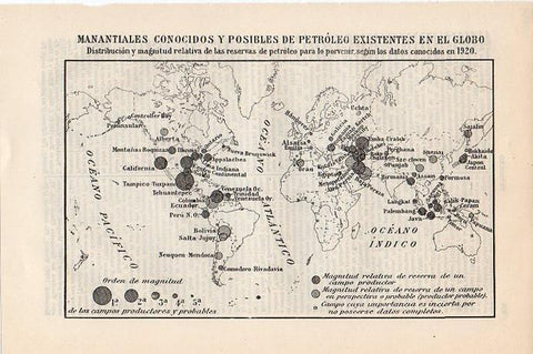 LAMINA V09313: Mapa manantiales de petroleo en 1920
