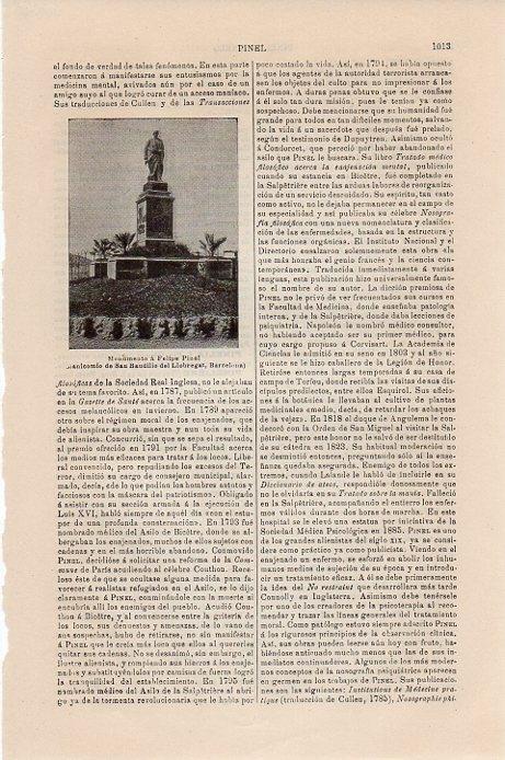 LAMINA V09465: Monumento a Felipe Pinel en San Baudilio de Llobregat