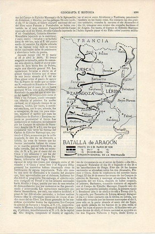 LAMINA V09608: Mapa de la Batalla de Aragon en 1938