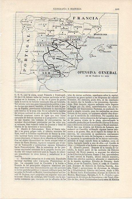 LAMINA V09611: Mapa de la ofensiva general en marzo 1939