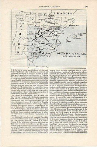 LAMINA V09611: Mapa de la ofensiva general en marzo 1939