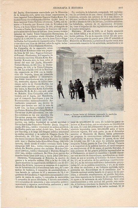 LAMINA V09616: Tropas leales al Gobierno en Tokio en 1936