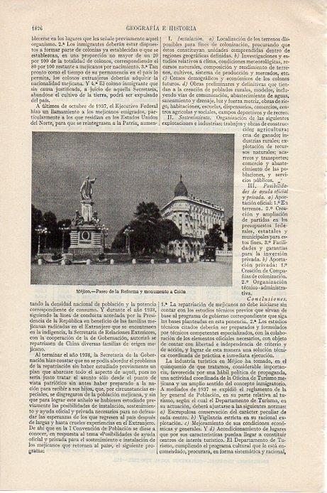 LAMINA V09621: Paseo de la Reforma en Mejico