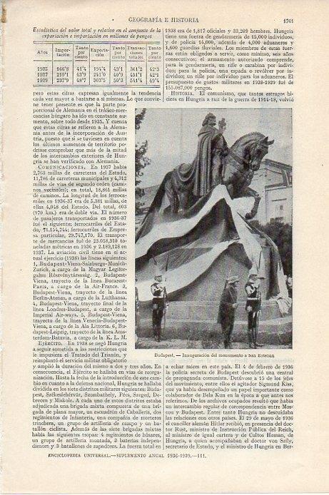 LAMINA V09590: Inaguracion monumento a San Esteban en Budapest