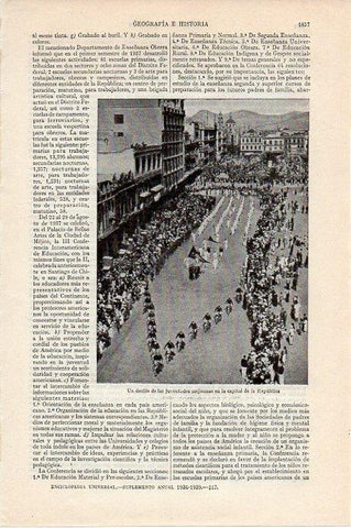 LAMINA V09622: Desfile de las juventudes mejicanas